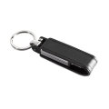 Articulated Metal USB Stick with Keyring and Leather Cover with Customized Logo